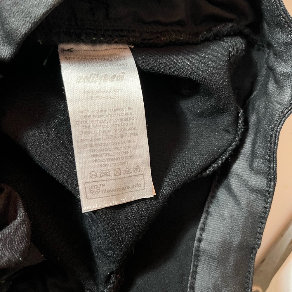 Edikted Luna Faux Leather Flare Jeans. Medium - Picture 6 of 6
